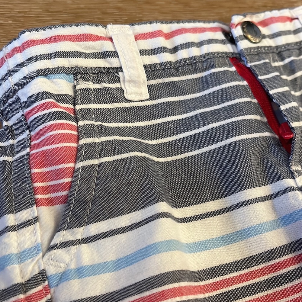 Nautica Blue White Red Stripe Shorts, Boys 24 months, Snap and Zipper closure - Picture 8 of 8